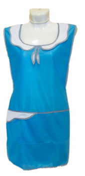 Фартук нейлоновый для продавцов "Ромашка" (голубой) женский для сферы обслуживания